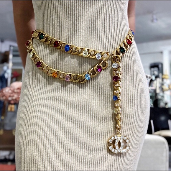CHANEL Accessories - Chanel vintage 1995 jeweled chain belt
